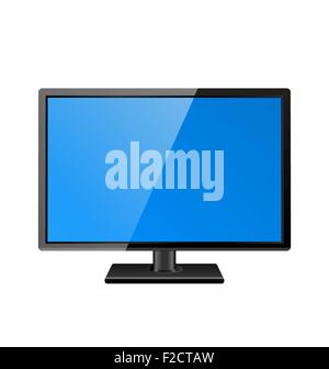 L'écran de l'ordinateur isolé sur fond blanc Illustration de Vecteur