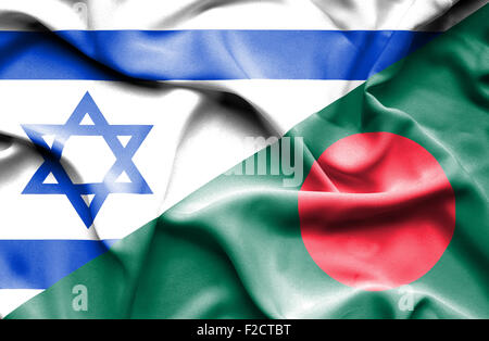 Waving Flag du Bangladesh et en Israël Banque D'Images
