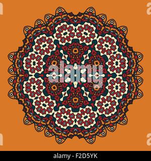 Design stylisé Mandala Oriental pour Flayer, Invitation, carte postale. Illustration de Vecteur