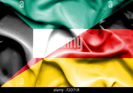 Waving Flag de l'Allemagne et le Koweït Banque D'Images
