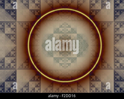 Résumé motif symétrique avec triangles et cercle Banque D'Images