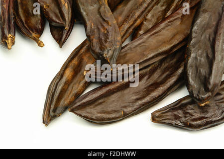 Caroubes Closeup Banque D'Images