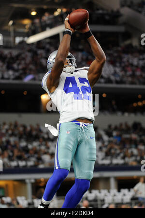 Sep 13, 2015 Dallas Cowboys : Barry de sûreté, l'Église # 42 lors d'un match de football américain NFL entre les Giants de New York et les Cowboys de Dallas à AT&T Stadium à Arlington, TX Dallas battu New York 27-26 Albert Pena/CSM Banque D'Images