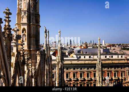 Milan, vue sur les Toits du Duomo, lombardia, Italie Banque D'Images