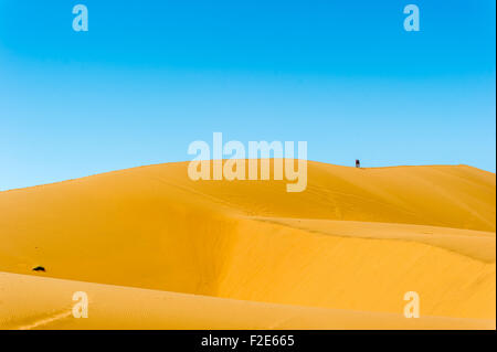 Les gens qui marchent à travers le désert dans la région de Sossusvlei, Namibie, Afrique Banque D'Images