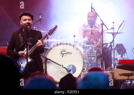 Auftritt der Band 'Shantel et le Bucovina Club Orkestar" Franzoesiches - Deutsch Fest vor dem Brandenburger Tor, 11. Juli 2015 Banque D'Images