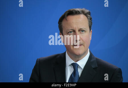 David Cameron - Treffen der dt. Bundeskanzlerin mit dem britischen Premierminister, Bundeskanzleramt, 29. Mai 2015, Berlin. Banque D'Images