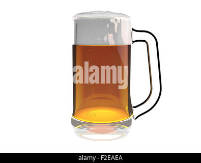 Beer mug isolé sur un fond blanc (Rendu 3D) Banque D'Images
