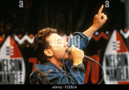 JIM KERR, chanteur de rock écossais à la Nelson Mandela concert à Hyde Park, Londres, 27 juin 2008. Banque D'Images