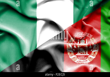 Waving Flag de l'Afghanistan et le Nigeria Banque D'Images