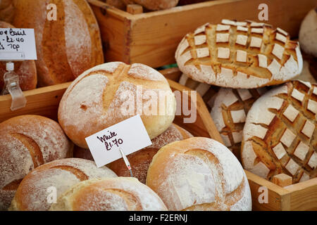 Bolton food festival des pains artisanaux frais et à bec sur l'affichage Banque D'Images