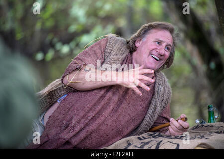 Tigné (ouest France) : tournage de court-métrage "Agafia" (2014/10/11). Banque D'Images