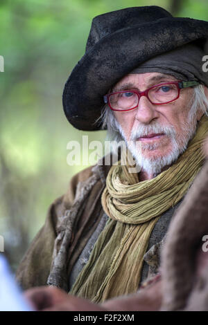 Tigné (ouest France) : tournage de court-métrage "Agafia" (2014/10/11). Banque D'Images