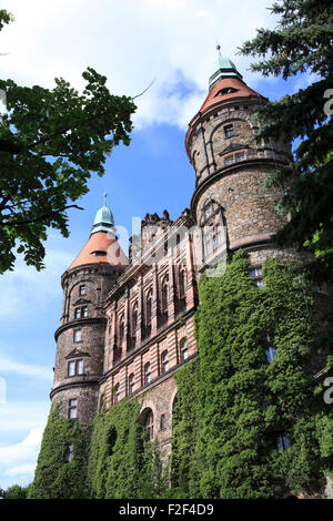 Le château de Ksiaz, ancien château fürstenstein allemand à proximité walbrzych, waldenburg, Basse Silésie, Pologne, Europe Banque D'Images