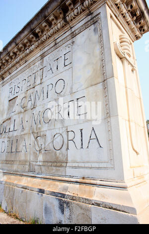 Monument commémoratif de guerre dans le territoire de Trieste Banque D'Images