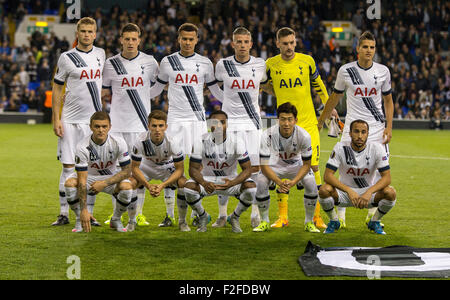 Londres, Royaume-Uni. 17 Sep, 2015. Europa League. FK Qarabag contre Tottenham Hotspur. Les joueurs de Tottenham avant le jeu. Credit : Action Plus Sport/Alamy Live News Banque D'Images