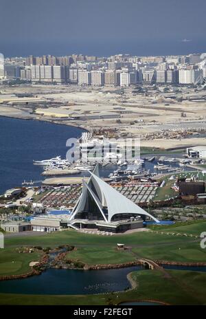 Dubai et Dubai Creek dans les années 1990, avant le grand boom de développement. Banque D'Images