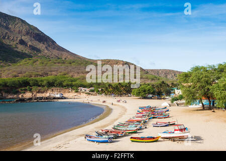 Plage de Tarrafal dans l'île de Santiago au Cap Vert - Cap Vert Banque D'Images