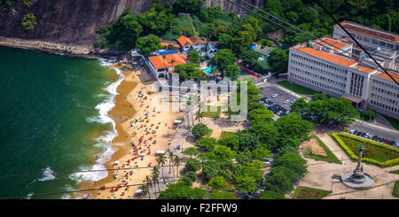 Vue aérienne du quartier de Urca, Pain de Sucre, Rio de Janeiro, Brésil Banque D'Images