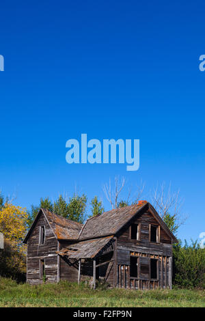 Ferme abandonnée dans un champ près de Leduc, Alberta canada Banque D'Images