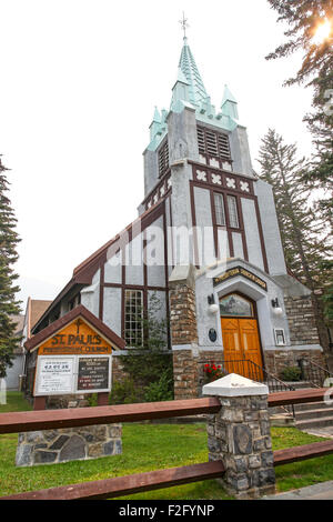 Église presbytérienne St Paul, Banff National Park Alberta Canada Banque D'Images