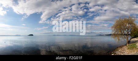 Soirée au lac Taupo, île du Nord, Nouvelle-Zélande Banque D'Images