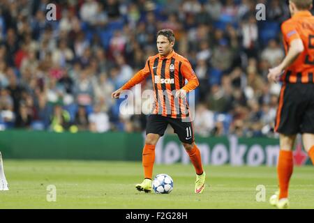 Madrid, Espagne. 15 Sep, 2015. Marlos (Shakhtar) Football/Football : Ligue des Champions Matchday 1 Groupe un match entre le Real Madrid CF 4-0 FC Shakhtar Donetsk au Santiago Bernabeu à Madrid, Espagne . © Kawamori Mutsu/AFLO/Alamy Live News Banque D'Images