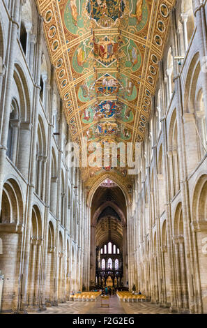 Nef de cathédrale d'Ely, Ely, Cambridgeshire, Angleterre, RU Banque D'Images