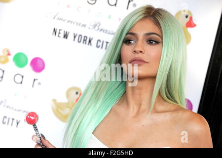 Kylie Jenner assiste à l'inauguration de l'usine de sucre à la Brasserie Américaine Washington Street le 16 septembre 2015 à New York City Banque D'Images