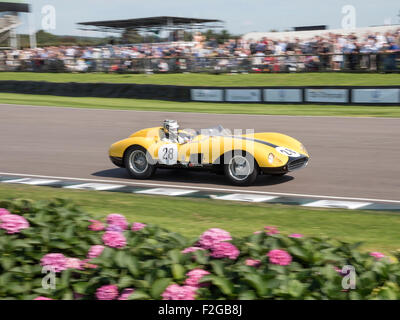 Course de voitures historiques à Goodwood Revival meeting. Ferrari 250 Testa Rossa CRT à la vitesse Banque D'Images