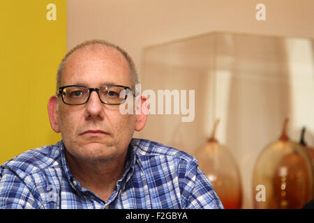 Pordenone, Italie. 18 Septembre, 2015. L'écrivain américain David Leavitt assiste au conférence de presse pendant un événement littéraire pordenonelegge.it le 18 septembre, 2015 à Pordenone Crédit : Andrea Spinelli/Alamy Live News Banque D'Images