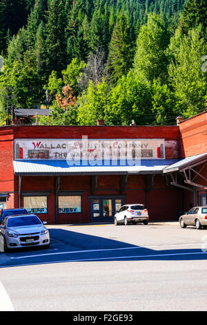 La Société d'impression de Wallace dans la ville historique de Wallace et situé dans le district minier de la vallée d'argent de l'Idaho Banque D'Images