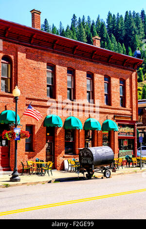 Le restaurant de la fumée dans la ville historique de Wallace et situé dans le district minier de la vallée d'argent de l'Idaho Banque D'Images