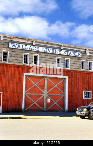 La Livery stables dans la ville historique de Wallace et situé dans le district minier de la vallée d'argent de l'Idaho Banque D'Images