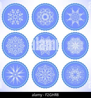 Les étiquettes de la neige d'hiver Illustration de Vecteur