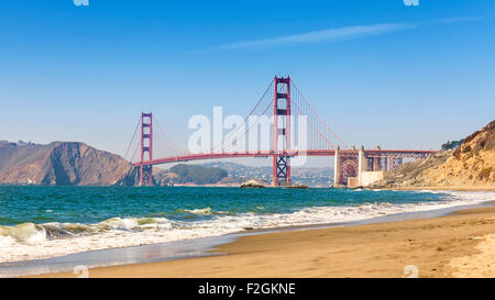 Vue panoramique sur le Golden Gate Bridge, San Francisco, Californie, USA. Banque D'Images