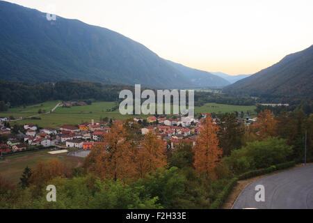 Avis de Kobarid, petite ville de Slovénie Banque D'Images