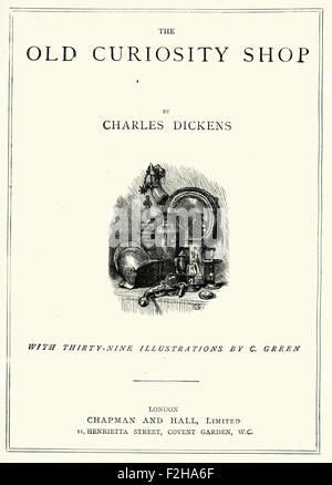 Page de titre de The Old Curiosity Shop par Charles Dickens Banque D'Images