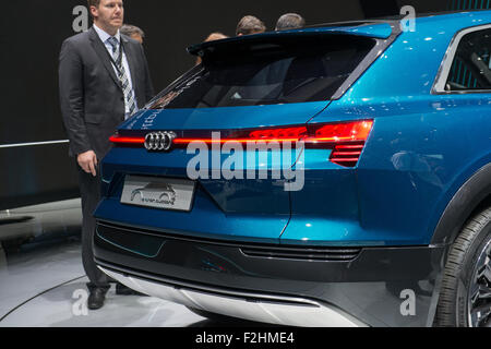 Salon international de l'automobile de Francfort (IAA) 2015. Audi e-tron Quattro concept - monde prem Banque D'Images