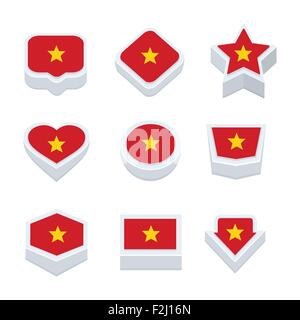 Les icônes des drapeaux du Vietnam et d'option styles neuf Illustration de Vecteur