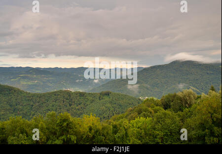 Vue sur la vallée de la soca, Slovénie Banque D'Images