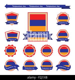 Le jour de l'indépendance de l'Arménie conception infographique drapeaux Illustration de Vecteur