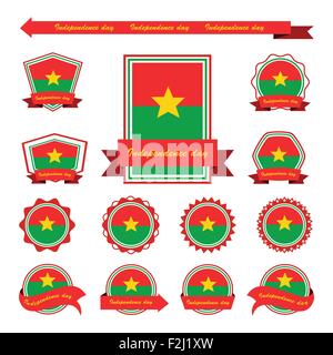 Le jour de l'indépendance du burkina faso design infographique drapeaux Illustration de Vecteur