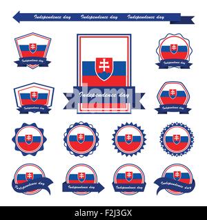 Le jour de l'indépendance de la Slovaquie conception infographique drapeaux Illustration de Vecteur