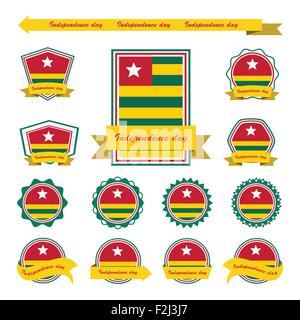 Le jour de l'indépendance du Togo conception infographique drapeaux Illustration de Vecteur