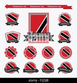 Trinité-et-Tobago drapeaux le jour de l'indépendance de la conception infographique Illustration de Vecteur
