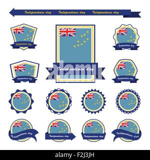 Le jour de l'indépendance de Tuvalu conception infographique drapeaux Illustration de Vecteur