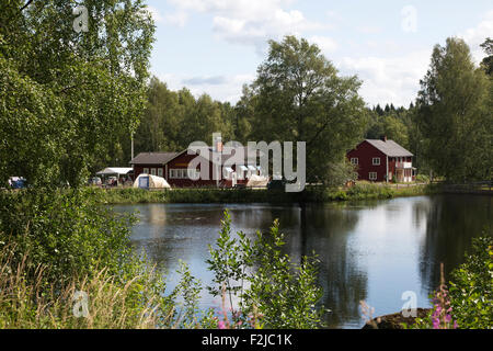 Camping Nature Glaskogen Glaskogen, Réserve, Ostergotland, Suède Banque D'Images