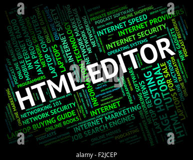 Éditeur HTML représentant hypertexte et programmation Banque D'Images