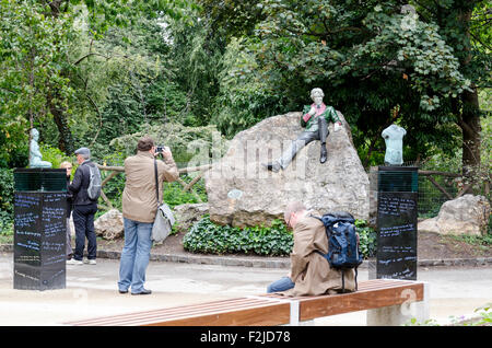 Statue d'Oscar Wilde, Merrion Square, Dublin, Irlande Banque D'Images
